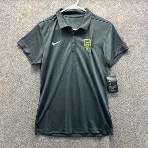 Nike Polo Shirt Womens Small Gray Dri-Fit Short Sleeve New Baylor University